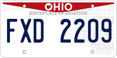 OH license plate FXD2209