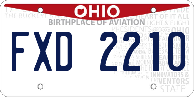 OH license plate FXD2210