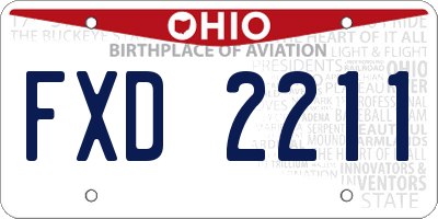 OH license plate FXD2211