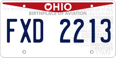 OH license plate FXD2213