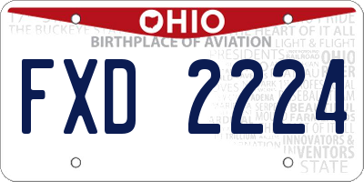 OH license plate FXD2224