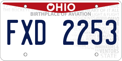 OH license plate FXD2253