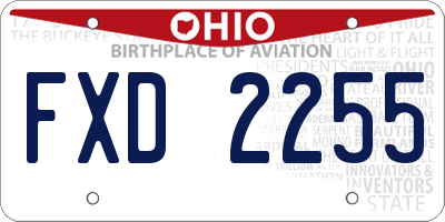 OH license plate FXD2255