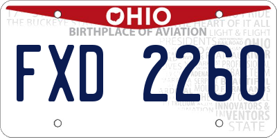 OH license plate FXD2260