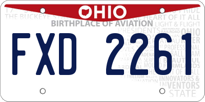 OH license plate FXD2261