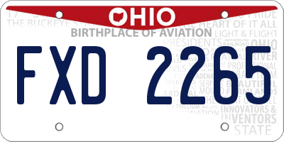 OH license plate FXD2265
