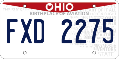 OH license plate FXD2275