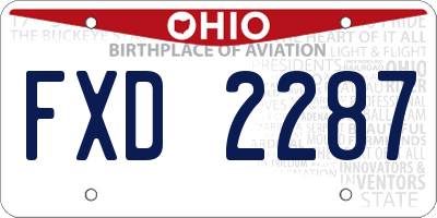 OH license plate FXD2287