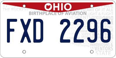 OH license plate FXD2296