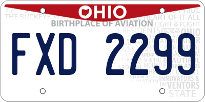 OH license plate FXD2299
