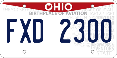 OH license plate FXD2300