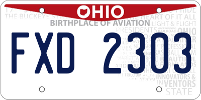 OH license plate FXD2303