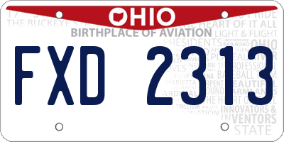 OH license plate FXD2313