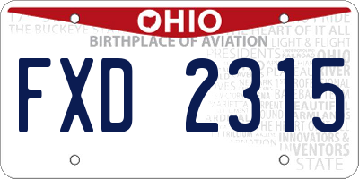 OH license plate FXD2315