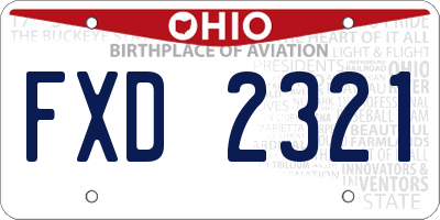 OH license plate FXD2321