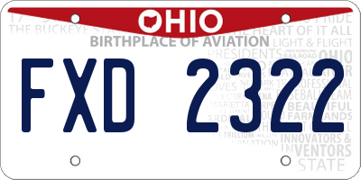 OH license plate FXD2322