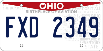 OH license plate FXD2349
