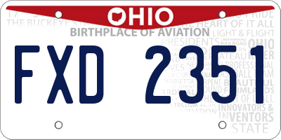 OH license plate FXD2351