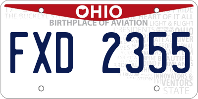 OH license plate FXD2355