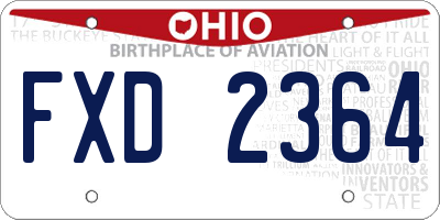 OH license plate FXD2364