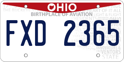 OH license plate FXD2365