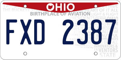 OH license plate FXD2387