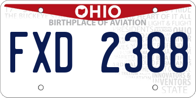 OH license plate FXD2388