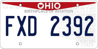 OH license plate FXD2392