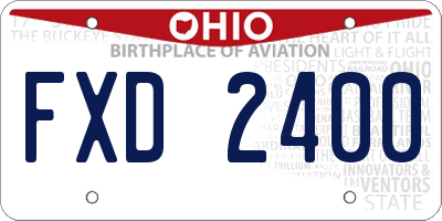 OH license plate FXD2400
