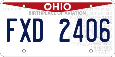 OH license plate FXD2406