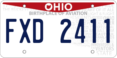 OH license plate FXD2411