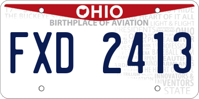 OH license plate FXD2413