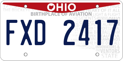 OH license plate FXD2417
