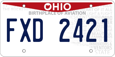 OH license plate FXD2421