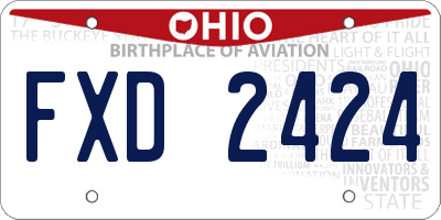 OH license plate FXD2424