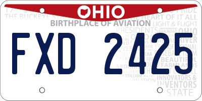 OH license plate FXD2425