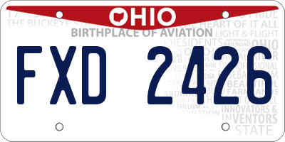 OH license plate FXD2426