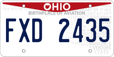 OH license plate FXD2435