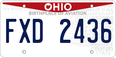 OH license plate FXD2436