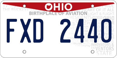 OH license plate FXD2440