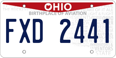 OH license plate FXD2441