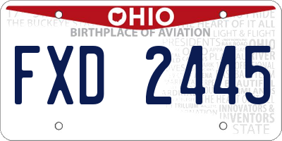 OH license plate FXD2445