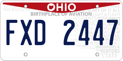 OH license plate FXD2447