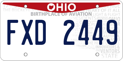 OH license plate FXD2449