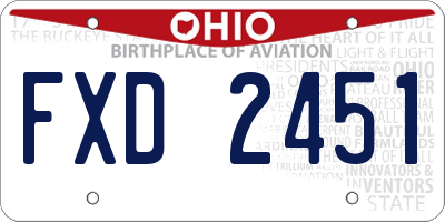 OH license plate FXD2451