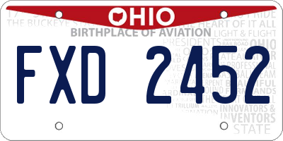 OH license plate FXD2452