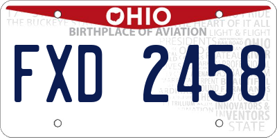 OH license plate FXD2458