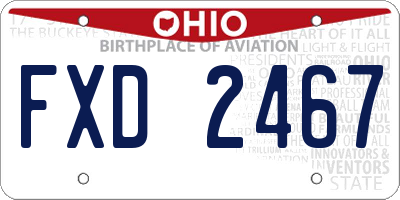OH license plate FXD2467