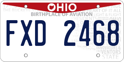 OH license plate FXD2468