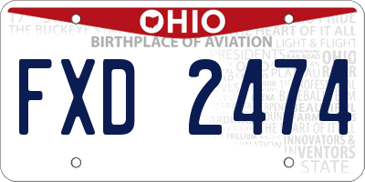 OH license plate FXD2474